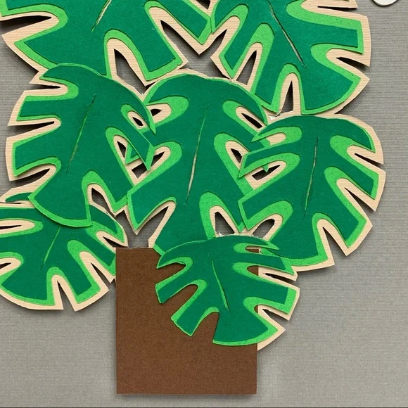 Plant love Monstera paper artwork wall hanging - Picture 4 of 11